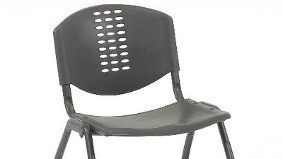 Contemporary Black Metal Stack Chair with Ventilation Holes