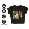 Women's Farscape What The Frell Cap Sleeve Baby Rib Crop Top - 4 of 4