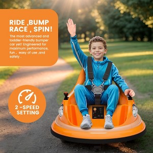 12V Bumper Car for Toddlers, Electric Toy Ride on Battery Car with Kids W/Parent Remote Control, 2-Speed, 360 Degree Spin, Music & LED Lights - 1 of 4