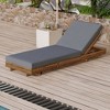 Acacia Wood Outdoor Reclining Lounge Chair  with Water-Resistant Cushions - 4 of 4