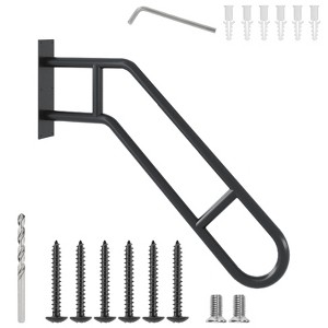 Heavy Duty 30" Handrails for Outdoor 1-3 Step, Non-Slip Door Jamb Corner Mount Stair Hand Railing Grab Bars, U-Shape Safety Handle - 1 of 4