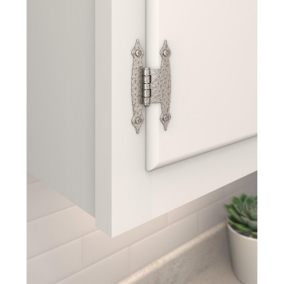 Satin Nickel 3/8 Inch Offset Decorative Cabinet Hinge