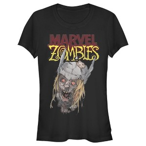 Juniors Womens Marvel Zombies Thor Face T-Shirt - 1 of 3