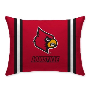 NCAA Louisville Cardinals Standard Stripe Logo Bed Pillow - 1 of 2