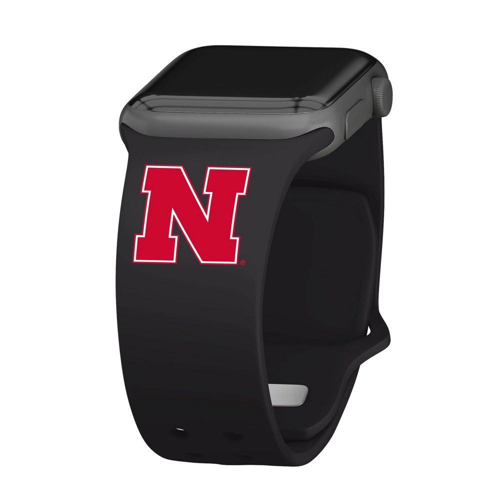 NCAA Nebraska Huskers Silicone Apple Watch Band 42/44/45/49mm - Black