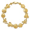 Black Bow Jewelry 14k Yellow Gold Sea Life Theme Bracelet - 7.25 Inch - 3 of 4