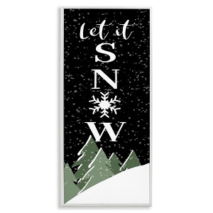 Stupell Industries Let It Snow Winter Scene Framed Giclee Art, White, 13" x 30" - 1 of 4