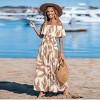 Women's Off-Shoulder Ruffle Smoked Waist Printed Maxi Dress - Cupshe - 4 of 4