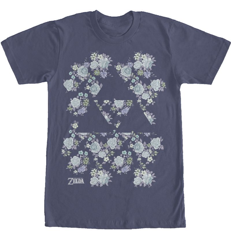 Men's Nintendo Legend of Zelda Floral Triforce T-Shirt, 1 of 5