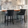 COWLOWN Set of 2 Velvet Upholstered Wingback Bar Stools, Tufted Bar Chairs with Chrome Nailhead Trim - 4 of 4