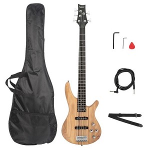 Karl Home GIB 5 String Electric Bass Guitar Full Size SS Pick-up Burlywood - 1 of 4