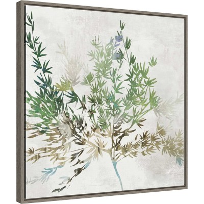 Earth Tones Botanical Canvas Print with Olive Branches, 22 x 22 inches