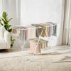 Free-Standing Metal Clothes Drying Rack with Sock Clips Foldable Laundry Drying Rack Space-Saving Design Clothes Dryer - 3 of 4