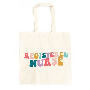 City Creek Prints Registered Nurse Wavy Colorful Canvas Tote Bag - 1 of 2