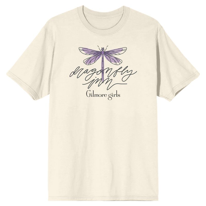 Gilmore Girls Dragonfly Inn Logo Tan Men's T-Shirt, 1 of 2