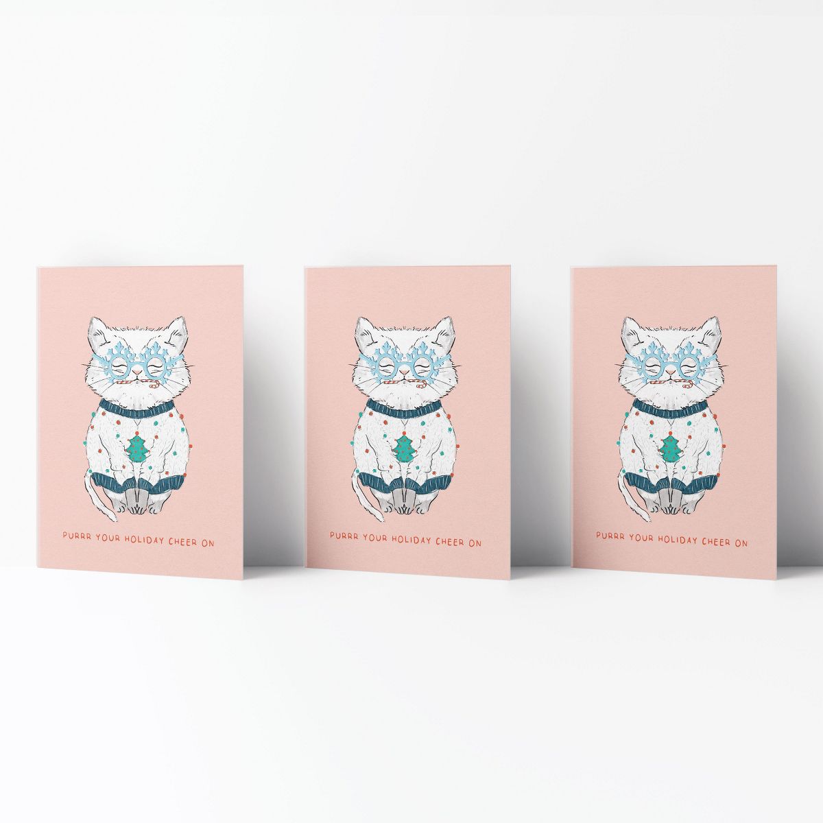 Winter/Holiday Greeting Card Pack Sets (3 ct) A Cat's Holiday by Ramus & Co