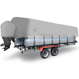 Heavy Duty Pontoon Boat Cover, 300D Waterproof Trailerable Boat Cover, 17''-28'' Marine Grade Waterproof Covers - 1 of 4