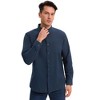 INSPIRE CHIC Men's Long Sleeve Button Down Collar Regular Fit Business Oxford Dress Shirt - 2 of 4