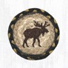 Earth Rugs Moose Printed Coaster – 5"x5" Rustic Braided Jute Square with Lodge Wildlife Design for Cabin or Country Decor - 2 of 3