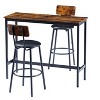 PAGED 5-Piece Bar Table Set with 4 PU Leather Bar Stools & 1 Modern Dining Table for Kitchen/Dining Room - 3 of 4