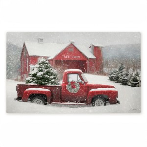 Stupell Industries Christmas Tree Farm & Truck Printed Outdoor Door Mat, design by Lori Deiter, 18"x30" - 1 of 4