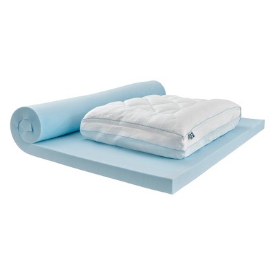 Queen Size Gel Memory Foam Mattress Topper with Quilted Cover