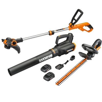 Worx WG932 20V Power Share String Trimmer, Blower and Hedge Trimmer Combo Kit