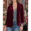 Coolmee Women's Casual 1 Button Velvet Jacket Velvet Cardigan Blazer Office Work Short Coat Suit Jacket with Pocket - 4 of 4