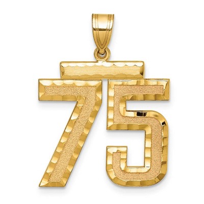 Black Bow Jewelry 14k Yellow Gold, Varsity Collection, Large D/C Pendant Number 75