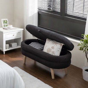 NicBex Modern 44.9" Velvet Storage Bench with Wood Legs for Bedroom and Living Room - 1 of 4