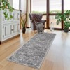 Washable Indoor Vintage Floral Print Area Rugs, Soft Non Slip Low Pile Floor Carpet for Home Office - 4 of 4