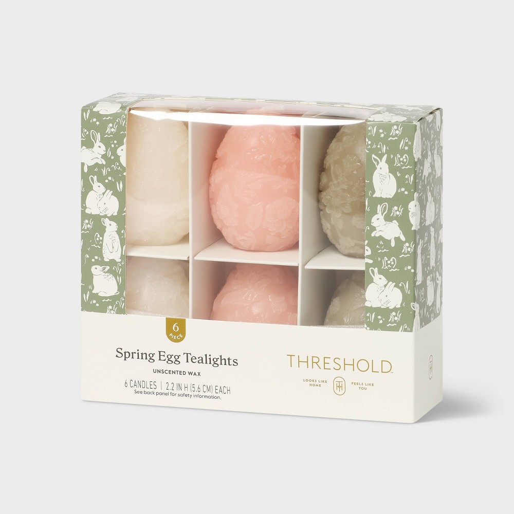 6pc Easter Egg Figural Tealight Candle Set - Threshold™