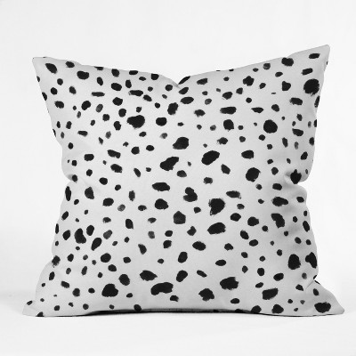 18"x18" Rebecca Allen Miss Monroes Dalmatian Throw Pillow Black - Deny Designs