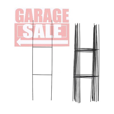 Juvale 12-Pack H Stakes Frame Wire  for Yard Signs Garage Yard Sale Real Estate, 6x24"