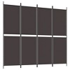 vidaXL 4-Panel Room Divider Brown 78.7"x70.9" Fabric - 2 of 4