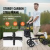 VEVOR Folding Knee Scooter, Carbon Steel Steerable Knee Walker with Height-Adjustable Handlebar & Knee Pad, All-Terrain Solid Wheels, Dual Brakes - 3 of 4