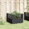 vidaXL Garden Planter with Pegs Black 17.1"x17.1"x17.1" PP - 3 of 4