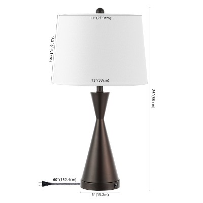 Colton 26" Oil Rubbed Bronze Iron LED Table Lamp Set with USB Charging Port