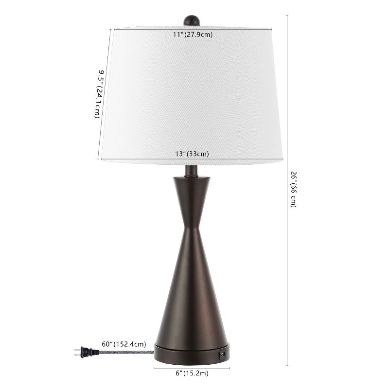 JONATHAN Y Colton French Country Farmhouse Iron LED Table Lamp with USB Charging Port, 3 of 9