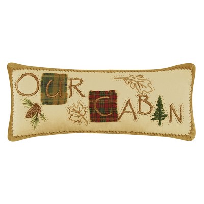 C&F Home Our Cabin Cream Lodge Cotton Quilted Small Petite Throw Pillow