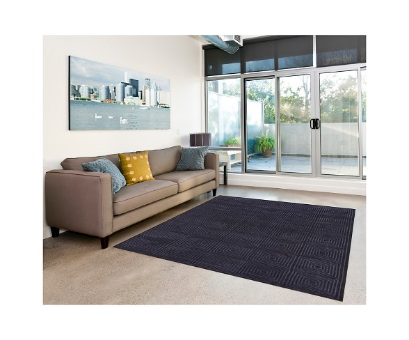 2'10"X7'10" Runner Geometric Woven Runners Black/Rich Charcoal - Room Envy