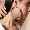SOHI Women's Silver Bling Hoop Earrings - 3 of 3