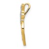 Black Bow Jewelry 14k Yellow Gold, White Rhodium Daddy's Little Girl Heart Pendant, 13mm - 2 of 4
