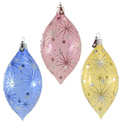 Santa Land 5.0" Tommy's Mid Century Starbursts Ornament Christmas Set Boxed  -  Ornament Sets