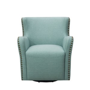 John Boyd Designs Harris Swivel Upholstered Chair Aqua, Blue