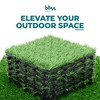 Bliss Outdoors 12"x12" Artificial PP Grass Interlocking Tiles, Green, Set of 30 - 2 of 4