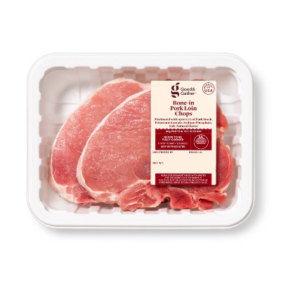 Bone-in Pork Loin Chops - 0.69-1.3 lbs - price per lb - Good & Gather™