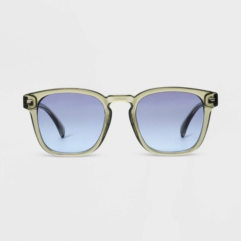Women s Shiny Plastic Square Sunglasses With Gradient Lenses Universal Thread Mint Green Target