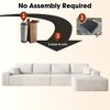 135 inch Plush Corduroy Fabric White Cloud Sectional Couch with L-Shape Chaise Modern Modular Sofa with Deep Seat - 3 of 4