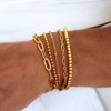 BRINJOY 14K Gold Plated Stainless Steel Bracelet Set - Waterproof Fade-Proof Hypoallergenic Stackable Chain for Women (6.9+1 inch) - 2 of 4
